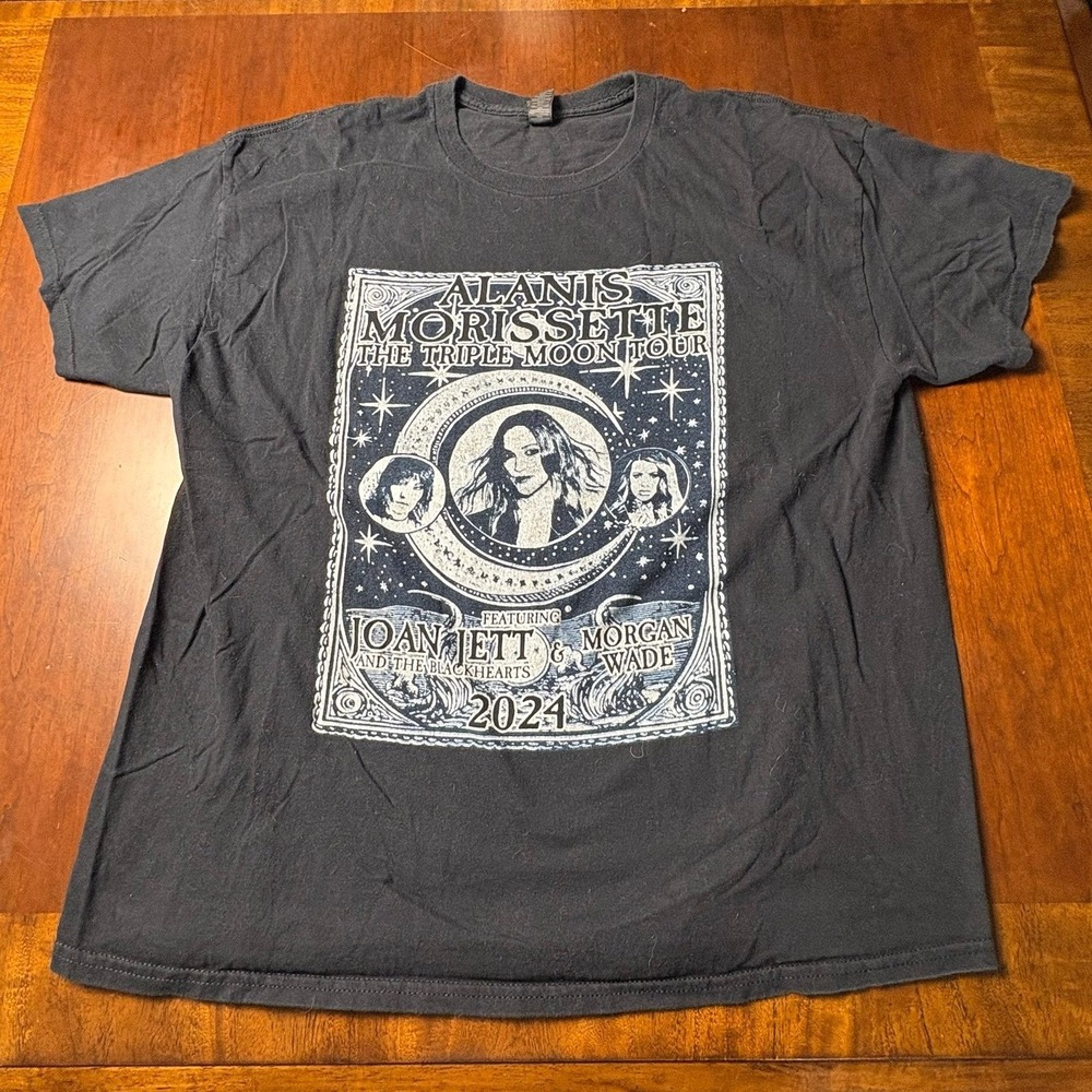 Alanis Morissette Triple Moon Tour 2024 Joan Jett Morgan Wade Shirt L 23x28